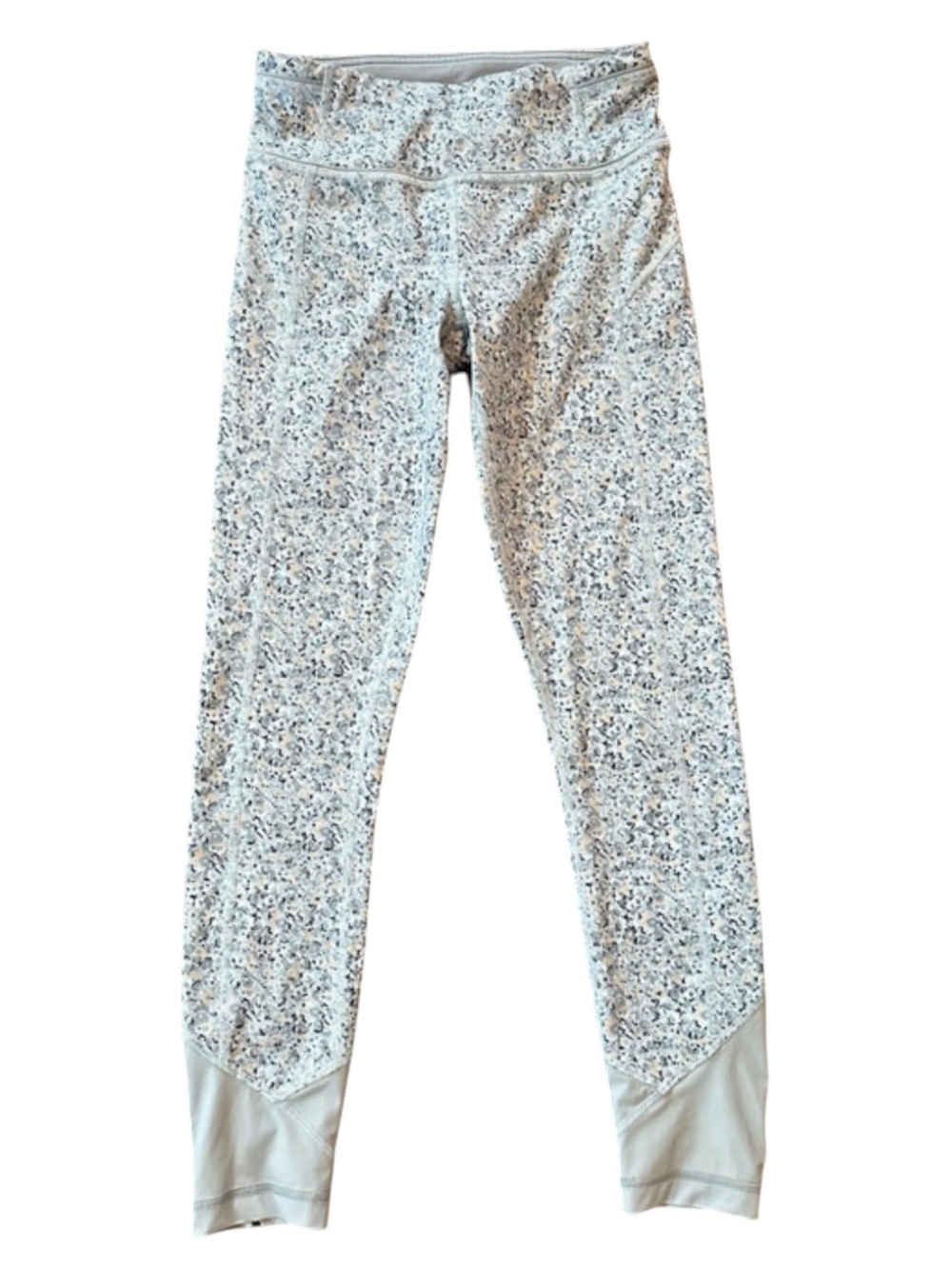 Lululemon “Like New” gray & tan floral leggings size 2